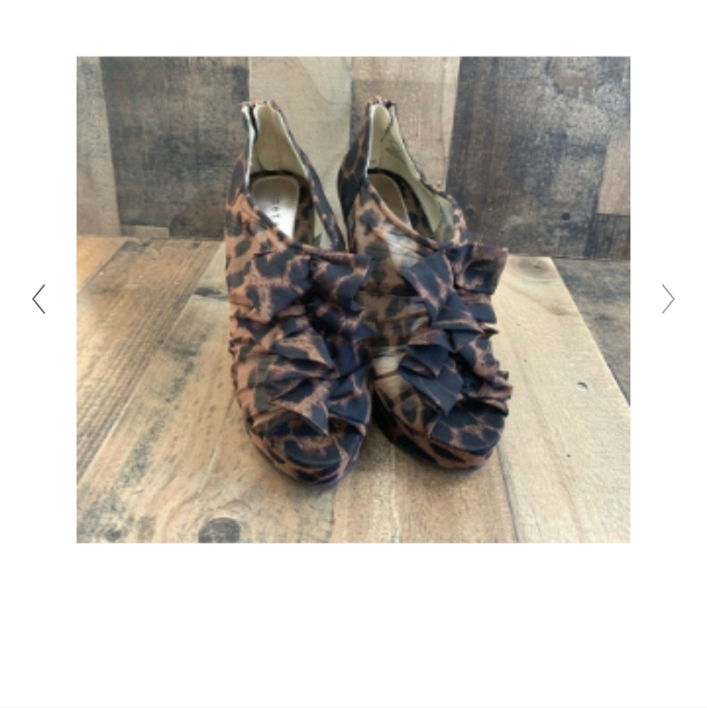 Metaphor Blakely Leopard Print High Heels Ruffled… - image 3